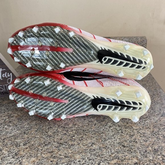 Nike Vapor Untouchable 3 Elite Football Cleats White Gym Red SZ 12.5 AO3006-160‎ - Picture 8 of 9